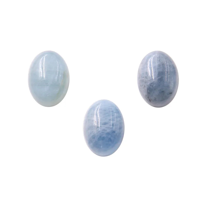5pcs Aquamarine Semiprecious Stone Cabochons Oval 13x18mm DIY Jewelry Making