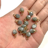5pcs Natural Chalcedony Stone Pendant Faceted Oval Shape Amethysts Opal