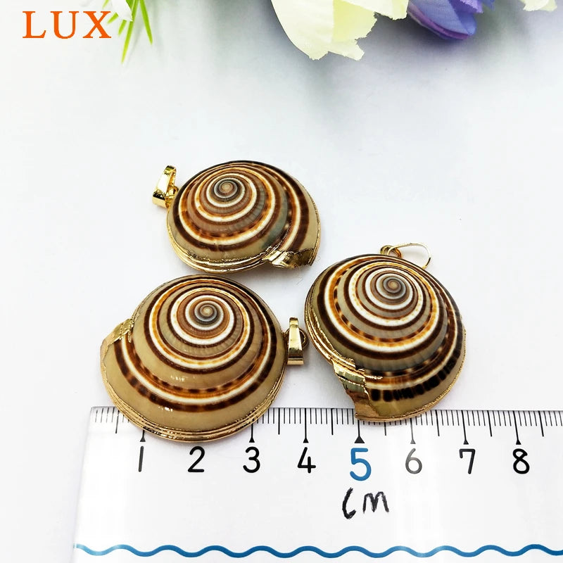5pcs Natural Conch Shell Pendant Beads Sea Snail Large Pendants
