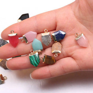 5pcs Natural Lapis Lazuli Tiger Eye Rose Quartzs Pendant for Jewelry Making