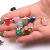 5pcs Natural Lapis Lazuli Tiger Eye Rose Quartzs Pendant for Jewelry Making