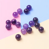 5pcs Amethyst Half Drilled Round Beads 6/8/10mm