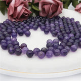 5pcs Amethyst Half Drilled Round Beads 6/8/10mm