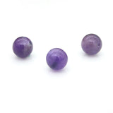 5pcs Amethyst Half Drilled Round Beads 6/8/10mm
