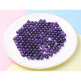 5pcs Amethyst Half Drilled Round Beads 6/8/10mm