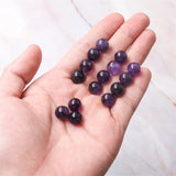 5pcs Amethyst Half Drilled Round Beads 6/8/10mm