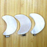 Natural Gypsum Moon Pendant Stone Reiki Balancing Tumble Chip Healing
