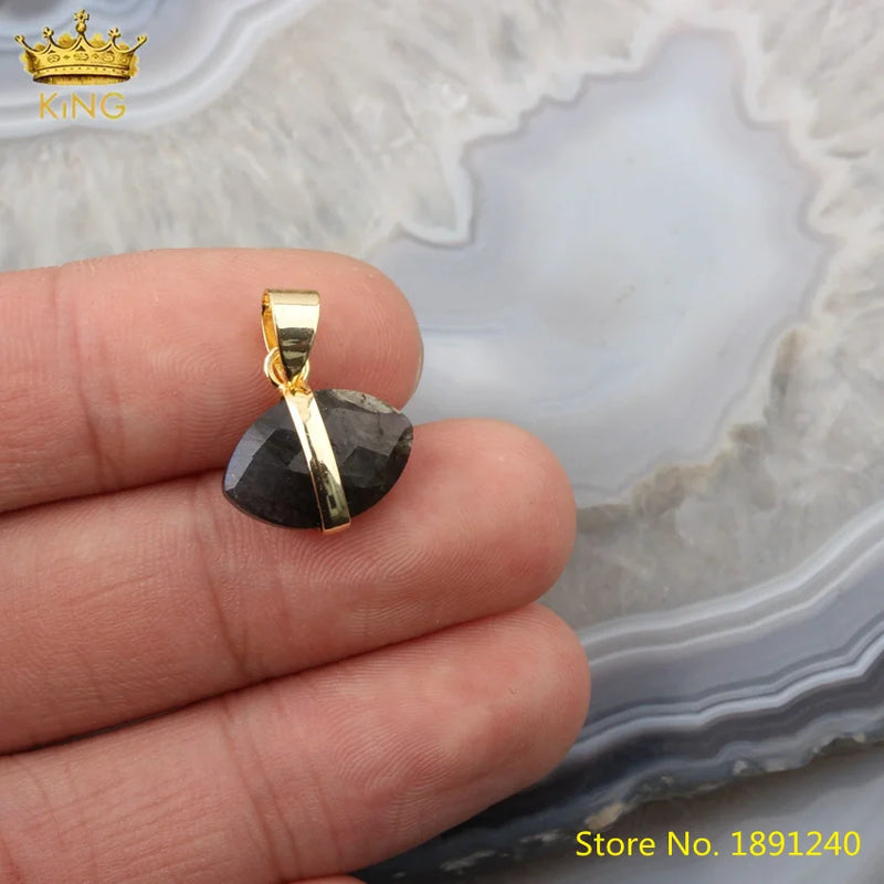 5 Natural Lapis Amazonite Stone Oval Pendant Jewelry