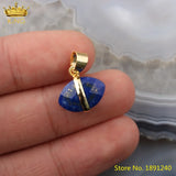 5 Natural Lapis Amazonite Stone Oval Pendant Jewelry