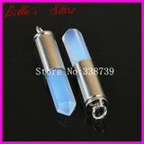 5pcs Opal Quartz Bullet Pendant Hexagon Pendant