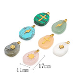 5pcs Natural Quartz Aventurine Jades Gems Stone Pendant Charms