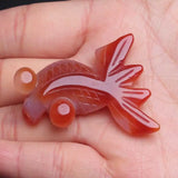 5pcs Natural Red Agate Goldfish Gemstone Lucky Loose Beads DIY Chakra Souvenir