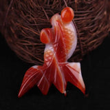 5pcs Natural Red Agate Goldfish Gemstone Lucky Loose Beads DIY Chakra Souvenir