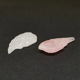 5pcs Rose Quartz Half Drilled Feather Gemstone Beads