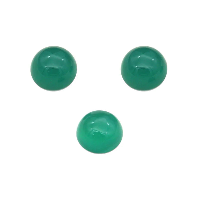 5pcs Green Agate Cabochons Round 4/6/10mm for Jewelry Making DIY