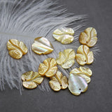 5pcs Natural Shell Leaf-shaped Loose Beads Powder Shell Bracelet Jewelry