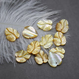 5pcs Natural Shell Leaf-shaped Loose Beads Powder Shell Bracelet Jewelry