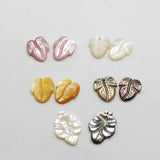 5pcs Natural Shell Leaf-shaped Loose Beads Powder Shell Bracelet Jewelry