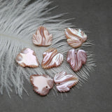 5pcs Natural Shell Butterfly Shell Leaf Beads for DIY Necklace Bracelet Earrings