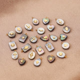 5pcs Shell Stainless Steel Charms Pendants Stone DIY Jewelry Making