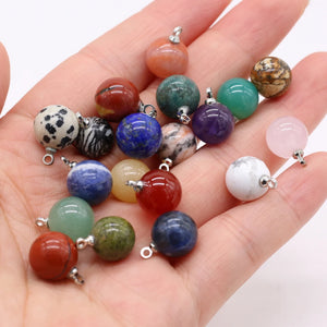 5pcs Natural Stone Agates Crystal Quartzs Turquoises Pendant 10mm