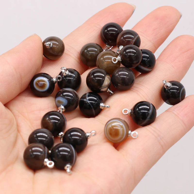 5pcs Natural Stone Agates Crystal Quartzs Turquoises Pendant 10mm