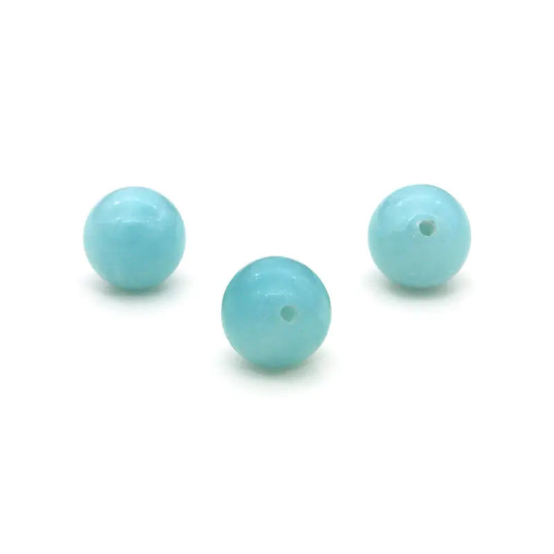 5pcs Amazonite Half Drilled Beads Round Semi Hole 6/8/10/12 MM