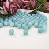 5pcs Amazonite Half Drilled Beads Round Semi Hole 6/8/10/12 MM