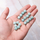 5pcs Amazonite Half Drilled Beads Round Semi Hole 6/8/10/12 MM