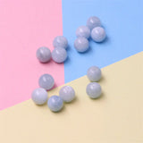 5pcs Aquamarine Half Drilled Beads Round 6/8/10mm for Jewelry Making