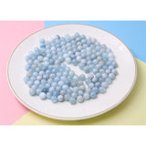 5pcs Aquamarine Half Drilled Beads Round 6/8/10mm for Jewelry Making