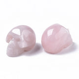 5pcs Natural Stone Beads No Hole Tiger Eye Quartzs Amethysts Gem Skull Beads