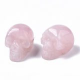 5pcs Natural Stone Beads No Hole Tiger Eye Quartzs Amethysts Gem Skull Beads