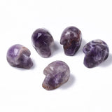 5pcs Natural Stone Beads No Hole Tiger Eye Quartzs Amethysts Gem Skull Beads