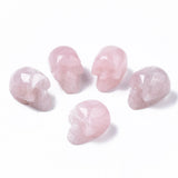 5pcs Natural Stone Beads No Hole Tiger Eye Quartzs Amethysts Gem Skull Beads