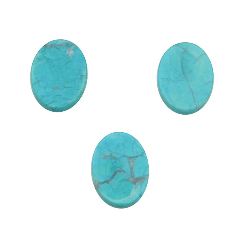 5pcs Natural Stone Dyed Howlite Turquoise Cabochons 10x14mm