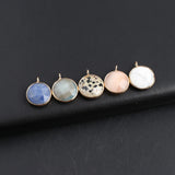 5pcs Natural Agates Pendant Charms for DIY Jewelry Necklace 18x18mm