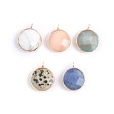 5pcs Natural Agates Pendant Charms for DIY Jewelry Necklace 18x18mm