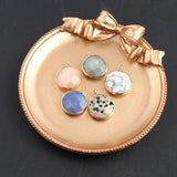 5pcs Natural Agates Pendant Charms for DIY Jewelry Necklace 18x18mm