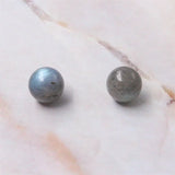 5pcs Labradorite Stone Beads Round Semi Hole 6/8/10mm Jewelry Findings