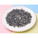 5pcs Labradorite Stone Beads Round Semi Hole 6/8/10mm Jewelry Findings
