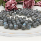 5pcs Labradorite Stone Beads Round Semi Hole 6/8/10mm Jewelry Findings