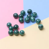 5pcs Malachite Half Drilled Beads Round Semi Hole 6/8/10mm