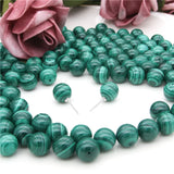 5pcs Malachite Half Drilled Beads Round Semi Hole 6/8/10mm
