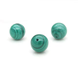 5pcs Malachite Half Drilled Beads Round Semi Hole 6/8/10mm