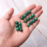 5pcs Malachite Half Drilled Beads Round Semi Hole 6/8/10mm