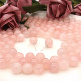 5pcs Rose Quartz Half Drilled Beads 6/8/10mm Jewelry Findings