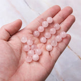 5pcs Rose Quartz Half Drilled Beads 6/8/10mm Jewelry Findings