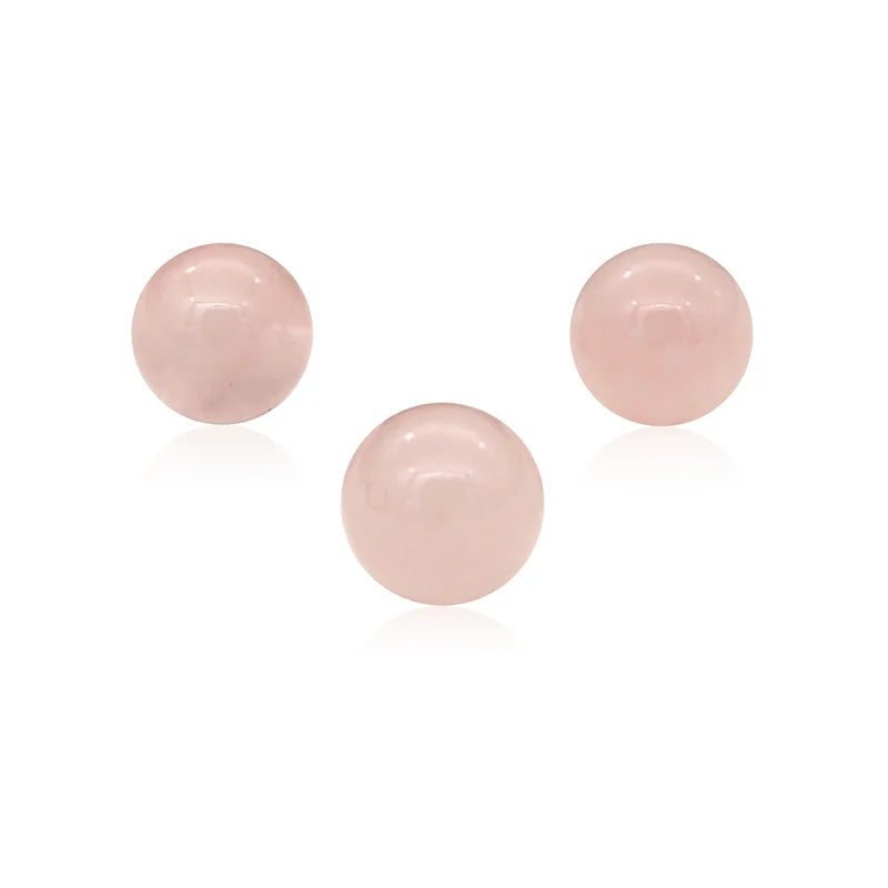 5pcs Rose Quartz Half Drilled Beads 6/8/10mm Jewelry Findings