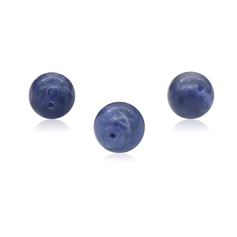 5pcs Sodalite Half Drilled Beads Round 6/8/10mm for Earrings Pendant